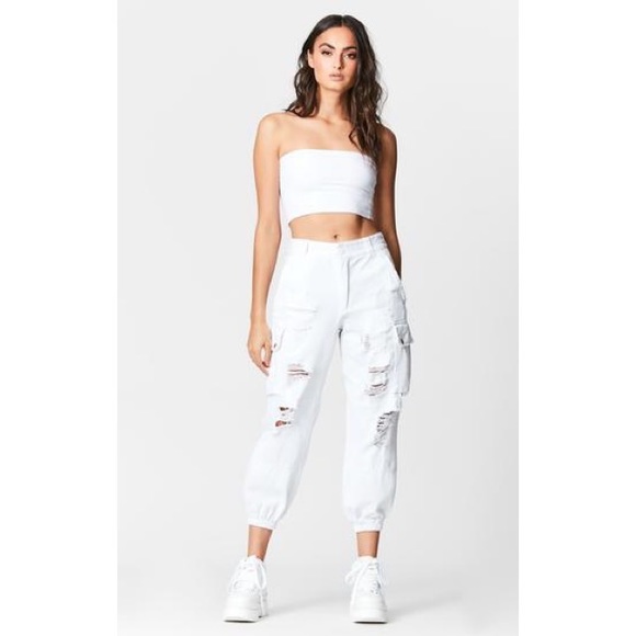 ❌SOLD❌ LF CARMAR White Cargo Pants - Picture 3 of 5